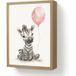 Applique murale Zèbre - Bébé - Animaux - Ballon Rose 30x40 cm