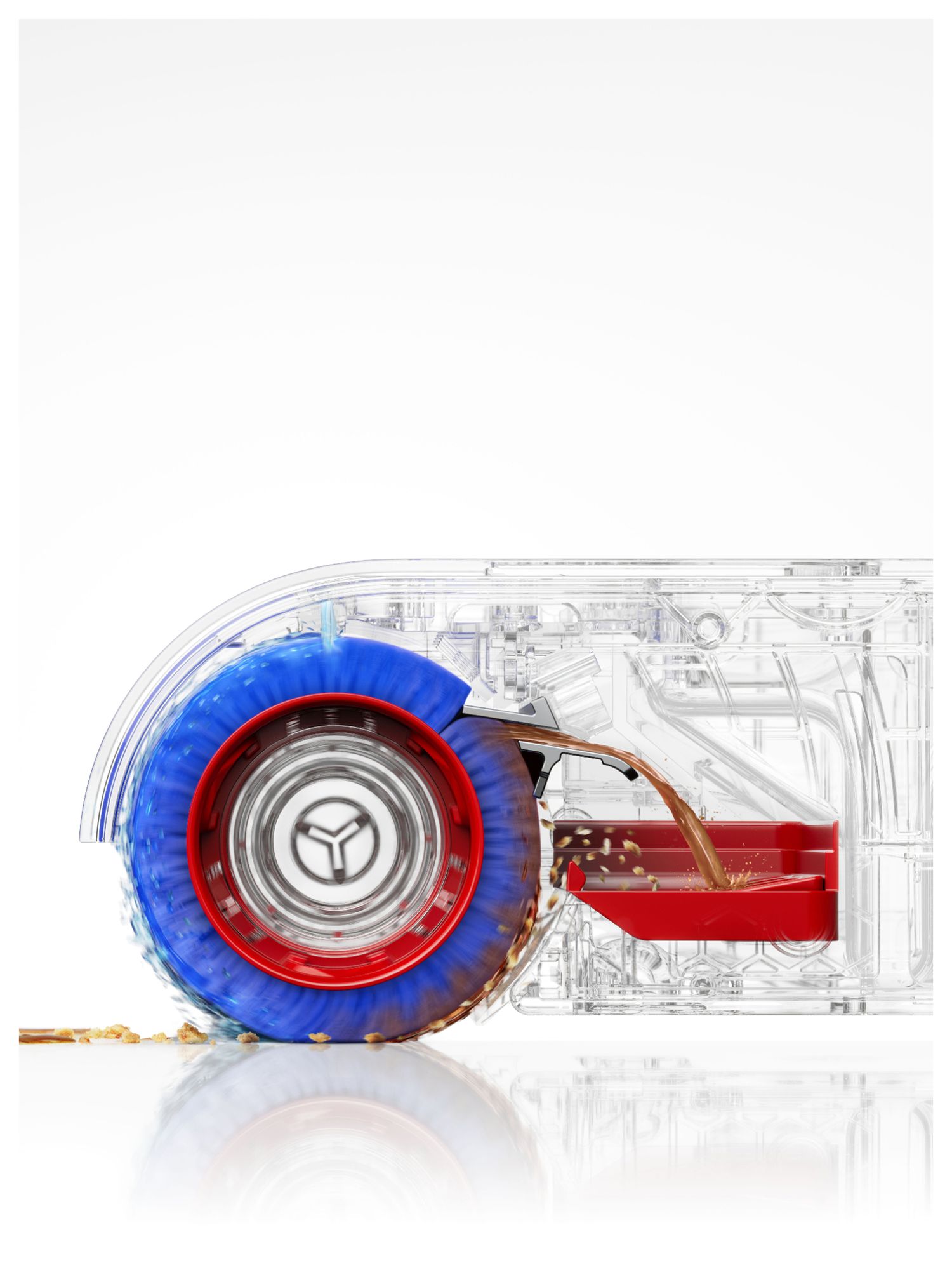 Dyson Clean + Wash Elektrische bezem | Droog en nat | Zakloos | Blauw, Koper