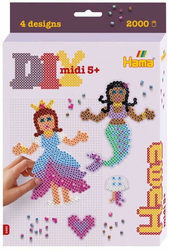 Merkloos Hama - Strijkkralen Set - 3D Prinsessen & Zeemeerminnen - 2000 Delig