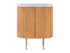 BARCELONA Commode en bois de manguier 65x38x76 naturel laqué / marbre blanc #515