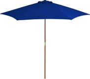 Maison Exclusive Parasol avec mât en bois, 270 cm, bleu