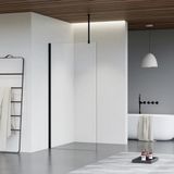 FortiFura Galeria inloopdouche - 60x200cm - helder glas - mat zwart