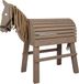 small foot Houten paard grijs hout, weerbestendig, met opslagruimte, inclusief houder, vaulting horse with mane and tail for outdoor riding, 12693