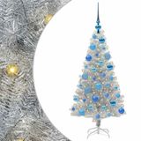 vidaXL Kerstboom Zilver 120 cm PET met Lampjes