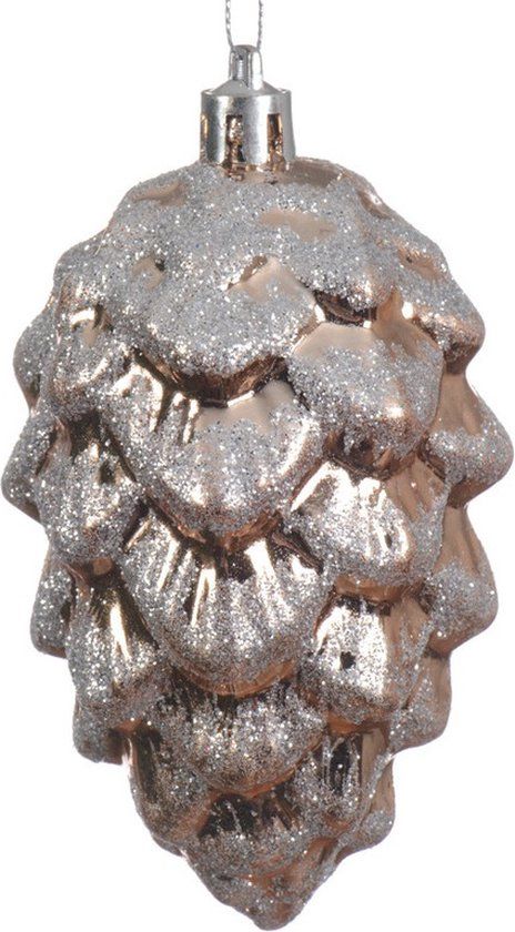 Decoris Kerstboomhangers bruine dennenappels 9 cm - Bruin - Kunststof