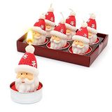 Dekohelden24 Set van 6 Sinterklaas theelichtjes (l x b x h): 4 x 4 x 6 cm