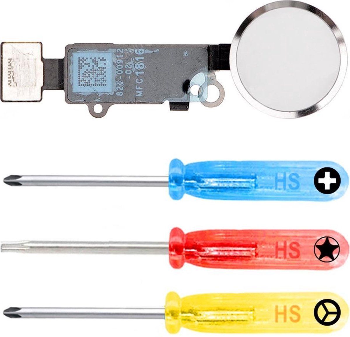 Mmobiel Home Button voor iPhone SE 2020 / 8 / 8 Plus / 7 / 7 Plus (WIT) - inclusief Reparatie Tools