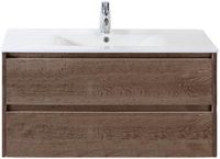 BES LED Dante Badmeubelset 100 cm - Tabacco - Keramische Wastafel Wit Enjoy