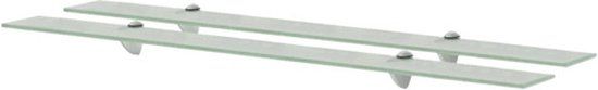 vidaXL Zwevende schappen 2 stuks 100x20 cm 8 mm glas Wit