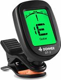 Donner DT-2 DT-2 Cliptuner, gitaar-stemapparaat, nauwkeurige chromatische tuner, akoestische gitaar, basviool, ukelele tuner