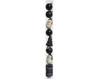 Decoris Figuur glas l2.8b2.7h6 cm zwart 9st kerst