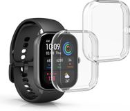 kwmobile 2x smartwatch hoes geschikt voor Huami Amazfit GTS 4 Mini hoesje - Siliconen sporthorloge cover - Activity tracker case in transparant