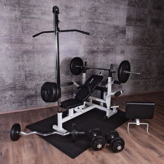 Gorilla Sports Universele Halterbank Complete Set - Zwart