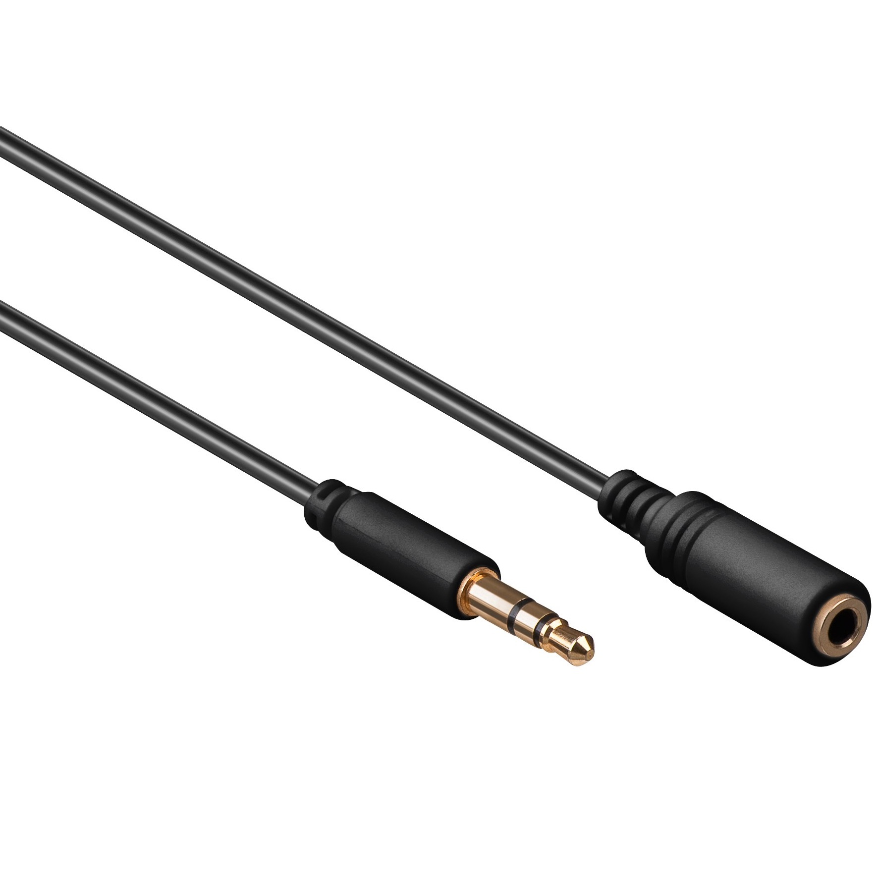 Goobay 3,5mm Jack stereo audio slim verlengkabel - zwart - 2 meter