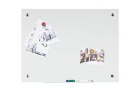 Bi-Office River magneetbord van glas, kleur wit, zonder lijst, 60 x 45 cm