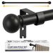 Tringle à rideaux - Extensible - 87 - 243 cm - Noir