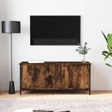 Maison Exclusive - Meuble TV avec portes, placage chêne fumé, 102x35x45 cm, panneau de particules
