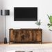 Maison Exclusive - Meuble TV avec portes, placage chêne fumé, 102x35x45 cm, panneau de particules