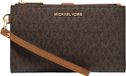 Michael Kors Jet Set Double Zip Wristlet Portemonnee - Bruin