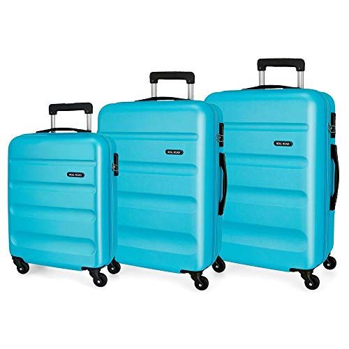Roll Road Koffer Set harde schaal 55-65-75 cm Flex lichtblauw - 8435578333403