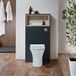 Hudson Reed WC-Ombouw 60cm met Open Plank Zwartgrijs - Marbury Toilet sur pied - Réservoir encastré avec bouton de chasse d'eau chromé | Hoxton