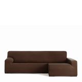 Eysa Bi-elastische bankhoes voor chaise longue, met lange mouw, rechterkant rechts, kleur bruin, design Harlem