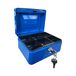 Requisite Needs Metalen Spaarpot Tin 6 "Staal Cash Kluis Kleine Cash Deposit Tin met Slot 2 Sleutels voor Veiligheid (BLAUW)