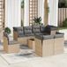 Maison Exclusive - Ensemble de meubles de jardin 9 pièces avec canapé et coussins, beige, en polyrotin