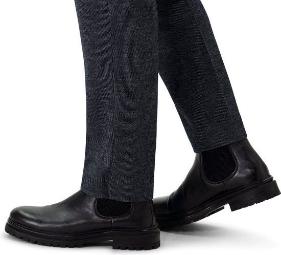 Manfield - Heren - Zwarte leren chelsea boots - Maat 43