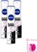 Nivea 3 x Déodorant Spray Invisible Black & White - 150 ml