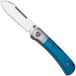 QSP Knife Hedgehog Spear Point 142SP-D, Satin 14C28N, Blue Bone, slipjoint zakmes