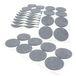 Adsamm® 80 x Zelfklevende Viltglijders Grijs Ø 50 mm Rond 3,5 mm Dik