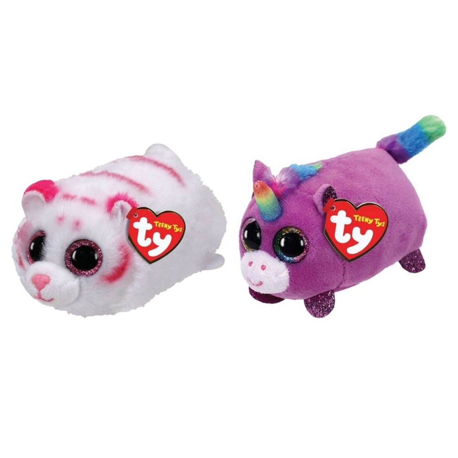 TY - Knuffel - Teeny s - Tabor Tiger & Rosette Unicorn