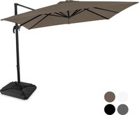 VONROC Premium Zweefparasol Pisogne 300x300cm - Taupe - Incl. beschermhoes