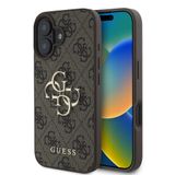 GUESS 4G Metal Logo Backcover voor de Apple iPhone 16 - Bruin