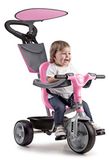 FEBER - Baby Plus Music Pink, driewieler voor kinderen met metalen frame en veiligheidsgordel, 2 posities, schuifstoel en muziekbesturing met luidspreker, 9 maanden +, roze, beroemd (800012132)