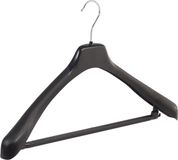 De Kledinghanger Gigant - Hanger - Hanger - Hanger - Adultes - EU50 - 10 Pièces - Plastique - Noir - Élargissement d'épaule 4 cm - Barre à pantalon antidérapante - 50 cm - Hanger - Hanger - EU-Série (EU50/BR_00/10)