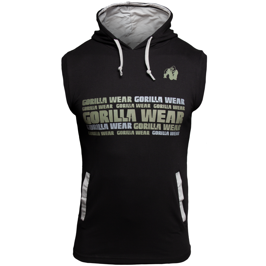 Gorilla Wear Melbourne Sleeveless Hooded T-shirt - Black - XXL