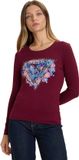 Guess Dames-T-shirt Peony Triangle Rood Vino Katoen Maat S