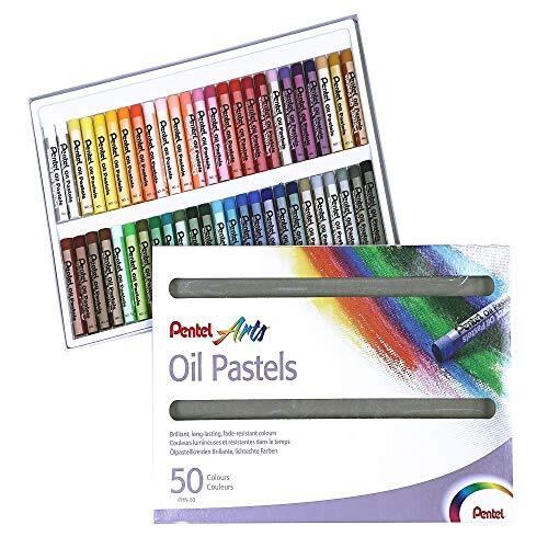 Pentel PHN-50U Oliepastelkrijt Set, Veelkleurig, 50 Stuks