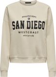 Only Trui Onlsweat Life L/s Crew O.size State 15254183 Birch/san Diego Dames Maat - S