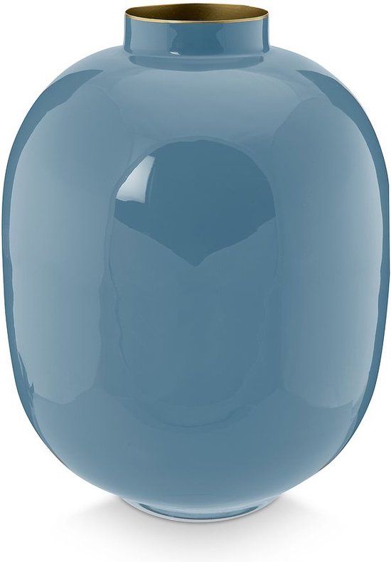 Pip Studio Metalen Vaas - Blauw - 32cm
