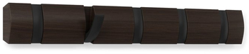 Umbra Flip Wandkapstok - 5 Haken - Zwart/Walnoot