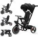 Tricycle pour enfants - Modèle 903 - Pliable - Barre de poussée réglable - Freins de roue - Pare-soleil amovible - Dossier et siège - Convient aux enfants de 10 mois à 5 ans - Noir