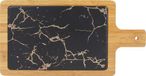 Krumble Borrelplank - Serveerplank - Hout - Marmerlook - Zwart met bruin en goud - 17,5 x 33 x 1,5 cm