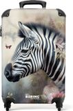 NoBoringSuitcases.com® Handbagage koffer lichtgewicht - Reiskoffer trolley - Zebra - Rolkoffer met wieltjes - 55x35x20 cm - 36L - Hardcase - TSA slot - ABS - Waterbestendig - 4 Zwenkwielen