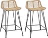 vidaXL Tabouret de bar rotin naturel et acier 76 cm