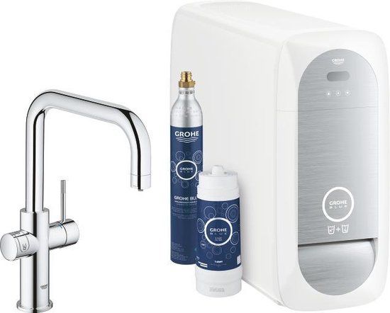 GROHE Blue Home Duo Keukenkraan - Chroom - Starterkit - U-Uitloop - Met Bluetooth en WIFI