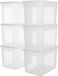 IRIS Clearbox Boîte de rangement - 70L - Plastique - Transparent - Lot de 6