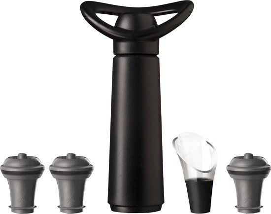 Vacu Vin Wine Saver Concerto Zwart | Vacuum Wine Stopper Set | 3 Stoppers